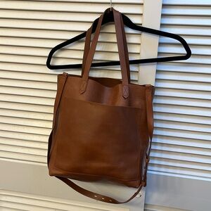 Madewell Transport Tote with crossbody strap - Cognac color